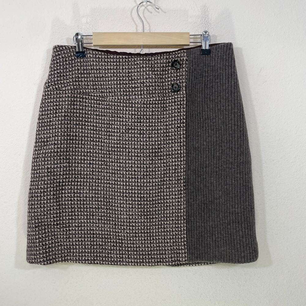 Sundance Size 10 Brown Wool Blend Tweed Mini Lined Skirt Preppy‎